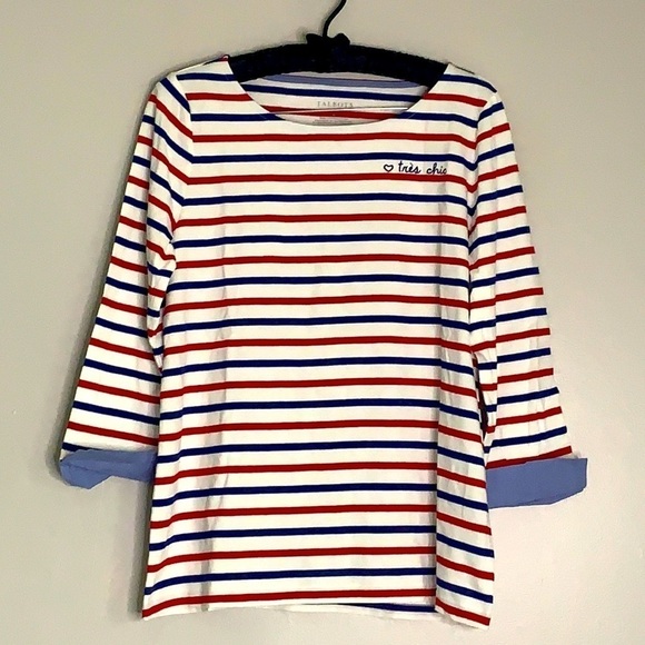 Talbots Tops - Talbots stripe layer Long Sleeve shirt tres chic top medium nwot